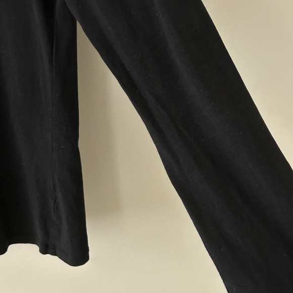 Splash Cotton Black Crewneck Tee Long Sleeve Top - Picture 10 of 16